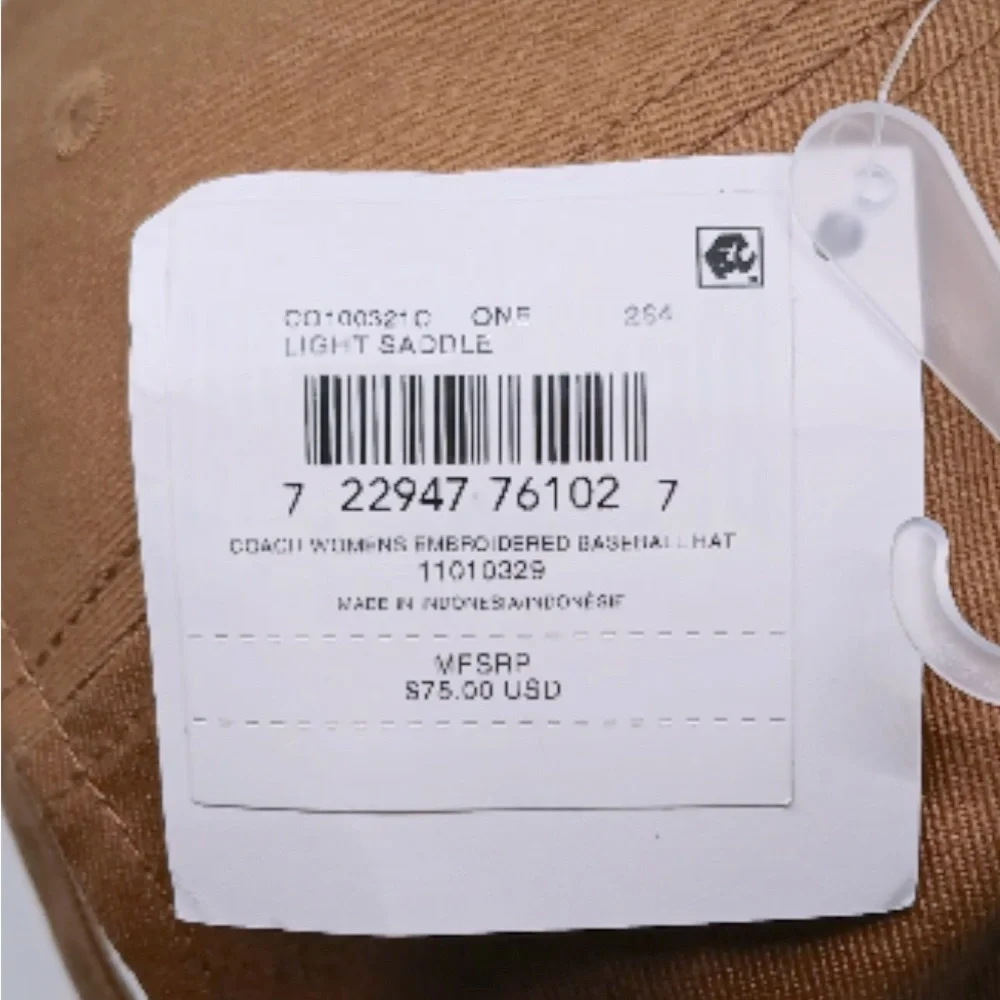 COACH Logo Embroidered BASEBALL  Cap/Hat Color: Light Saddle NWT retail: $75 - Picture 3 of 9